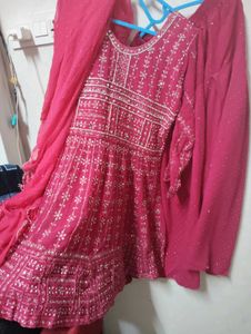 Embellished Pink Kurta Set with Dupatta