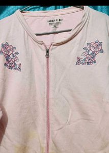 Pink Floral Embroidered Jacket