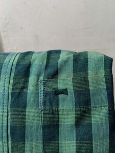 Men's Green Plaid Slim Fit Shirt