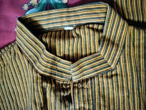 Men Brown Striped full sleeves Kurta🔥