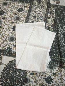 White Kurta Set with Blue Floral Print