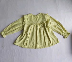 Charming lime Yellow Ruffled Blouse🍋✨️