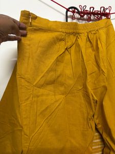Mustard Yellow Striped Kurta