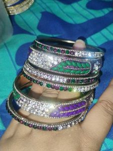 Green Purple Colour Bangles