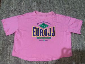 Pink EUROJJ Graphic Crop Top