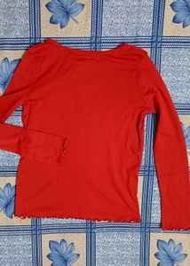 H&amp;M Red Long Sleeve Top