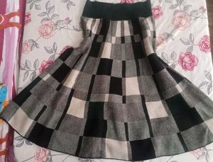 Checkered A-Line Skirt