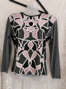 ZARA Unique Graphic Print Long Sleeve Top