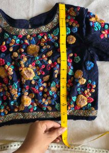 Embroidered Navy Blue Blouse