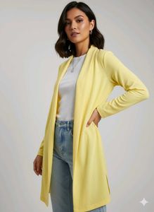 Pale Yellow Lightweight Longline Jacket