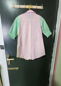 Color Block Shirt Dress