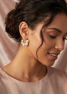 New Elegant Pearl Hoop Earrings