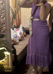 Lavender Lace Ruffle Dress