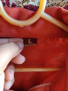 Orange Cotton short Kurta