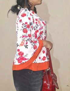 Floral Print Peplum Top