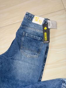off duty ice blue wide legs jeans