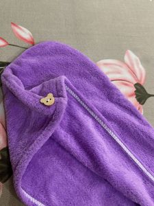 Soft Plush Purple Hair Towel