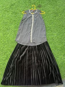 velvet skirt and only brand top