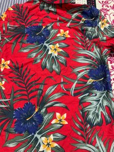 Boys  Red Floral Print Shirt