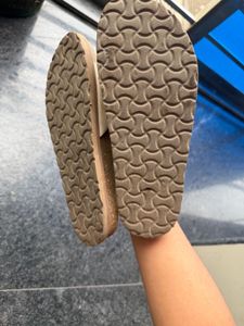 Stylish Cream Buckle Slides