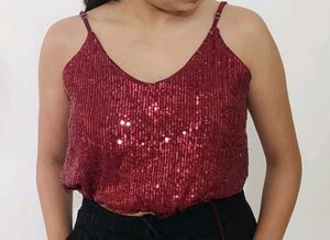 SHEIN Sequin Embellished Top