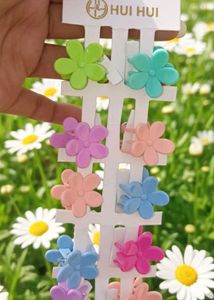 Flower Hair Clips - Pack Of 10