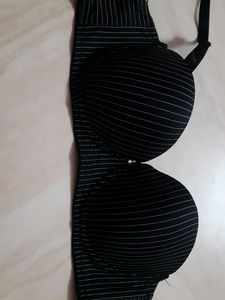 Pinstripe Black Bra