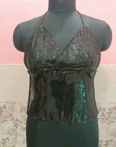 Chatpata Black 🖤 Sparkly Sequin Halter Neck Top