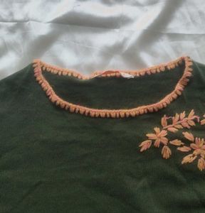 Embroidered Long Sleeve Top