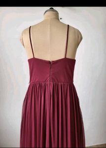 Elegant Burgundy Evening Gown