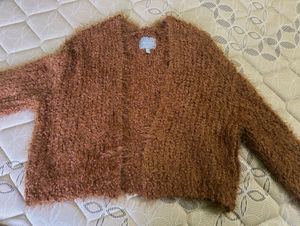 Cozy Brown Fuzzy Knit Cardigan