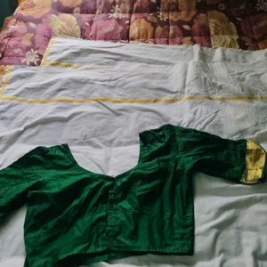 two no lining blouse with silk like borders