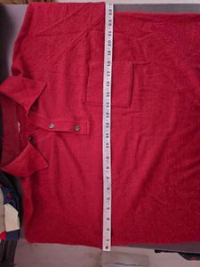 Men's Red Knit Polo Sweater