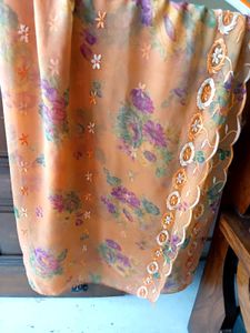 Embroidered dupatta with Floral Print