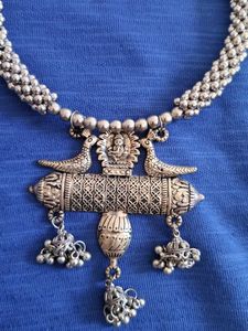 Unused Antique Silver Oxidised Necklace Set