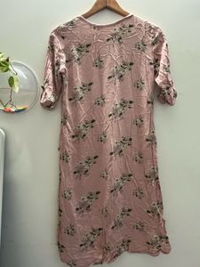Pink Floral Print Kurta