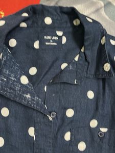 Polka Dot Button-Up Top