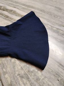 Navy Blue Bell Sleeve Top