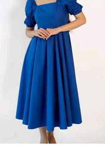 Virgio Open Back Blue Dress