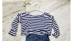 Denim Dungaree Dress With Top