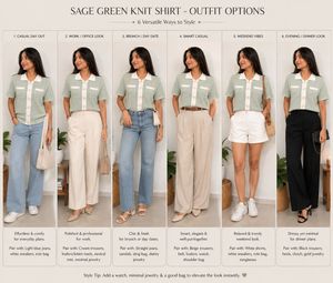 Light Green Collared Knit Top