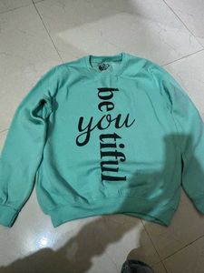 Teal "Be You Tiful" Sweatshirt, oversized