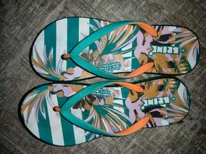 Tropical Print Flip Flops