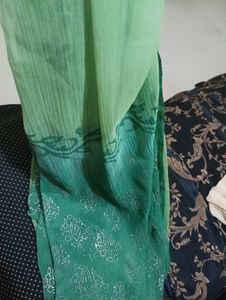 Green printed dupatta