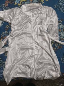 Silky White Robe for women in free size