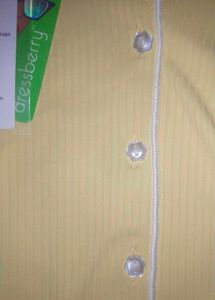 Cute Yellow Ribbed summer cro top Cardigan
