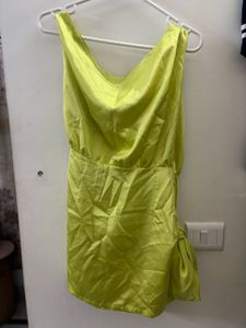 Lime Green One-Shoulder Dress