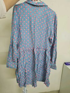 Vintage cute Blue Floral Button-Up Dress