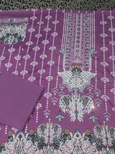 Beautiful Purple Embroidered unstitched dress mate