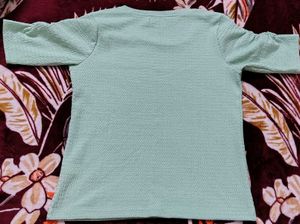 Code Classic Women Textured Round Neck Casual Top